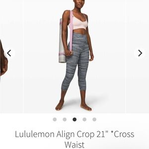 🖤Lululemon  Align Cropped Dark Grey High-Waisted Performance size 4 Looks new